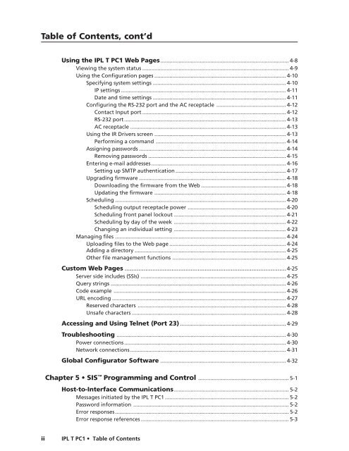 Ethernet Configuration and Control, cont'd - Extron Electronics