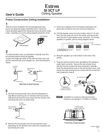 SI 3CT LP UserGuidePage1 rev B - Extron Electronics