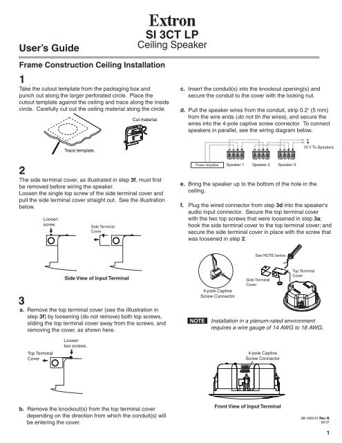 Si 3ct Lp Userguidepage1 Rev B Extron Electronics