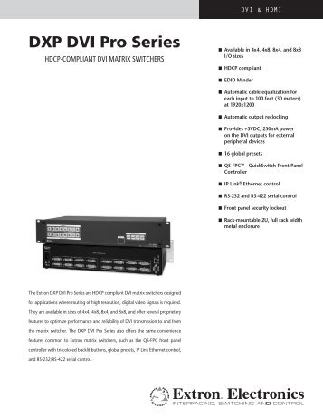 DXP DVI Pro Series - Extron Electronics