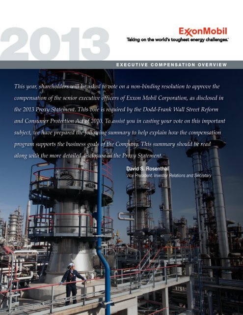 Executive Compensation Overview - ExxonMobil