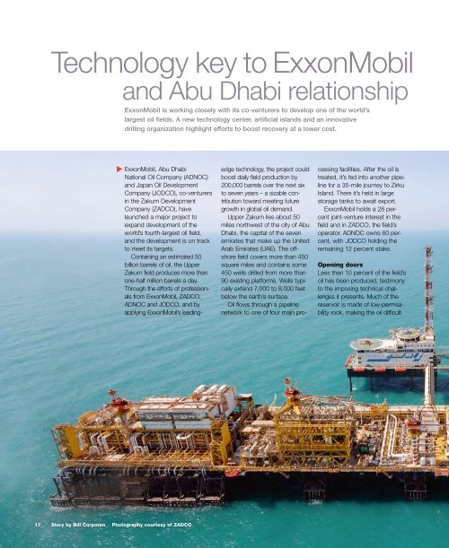 ExxonMobil and Abu Dhabi