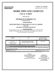 mobil pipe line company local tariff - ExxonMobil