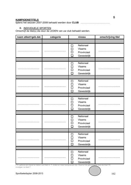 sportbeleidsplan 2008-2013 - Gemeente Maasmechelen