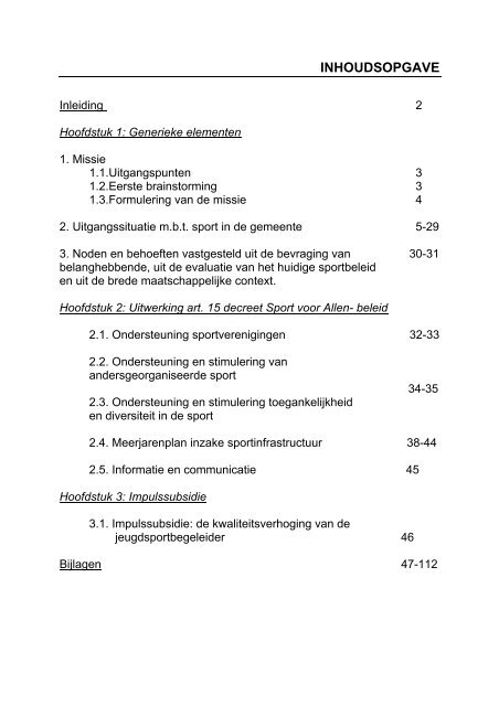 sportbeleidsplan 2008-2013 - Gemeente Maasmechelen