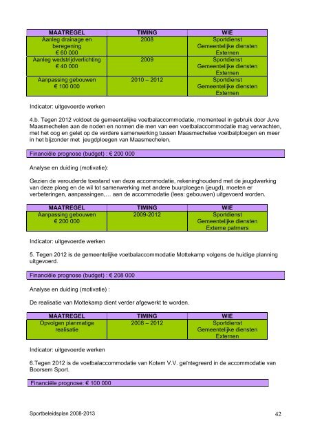 sportbeleidsplan 2008-2013 - Gemeente Maasmechelen