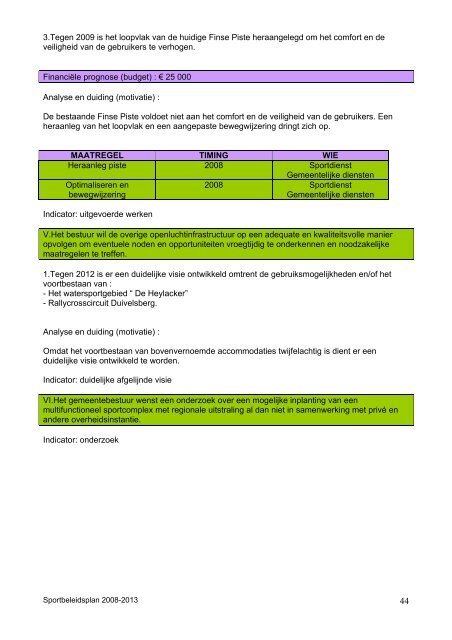 sportbeleidsplan 2008-2013 - Gemeente Maasmechelen