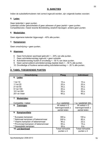 sportbeleidsplan 2008-2013 - Gemeente Maasmechelen