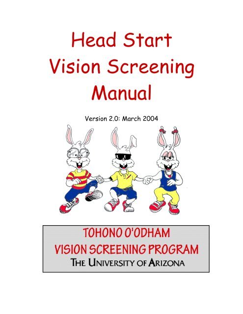 Head Start Vision Screening Manual - University of Arizona