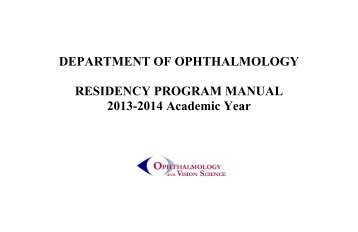 Residency Program Manual - University of Arizona