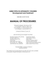 MANUAL OF PROCEDURES - University of Arizona