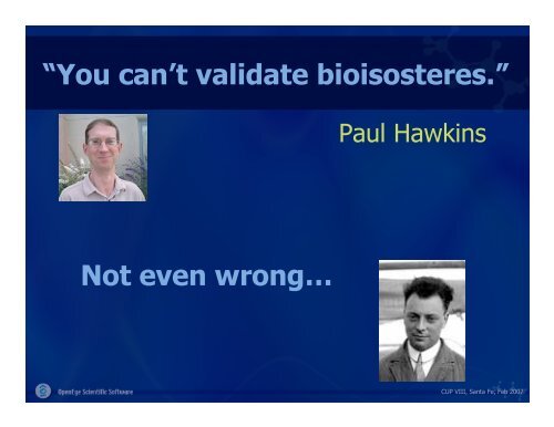 Bioisosteres & Validation