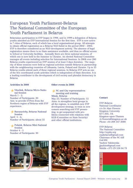 Annual Report 2008 - European Youth Parliament