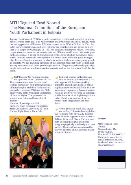 Annual Report 2008 - European Youth Parliament