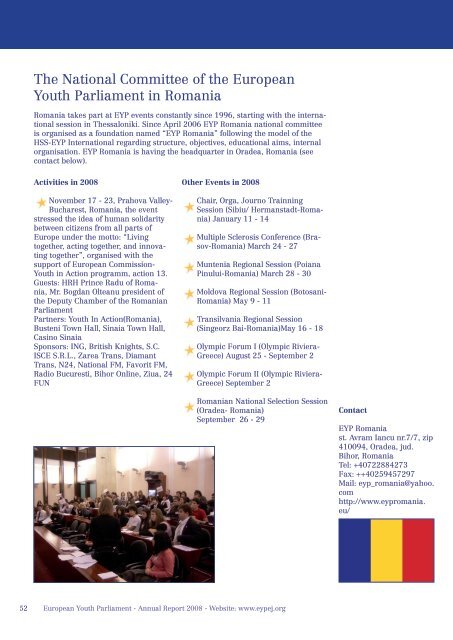 Annual Report 2008 - European Youth Parliament