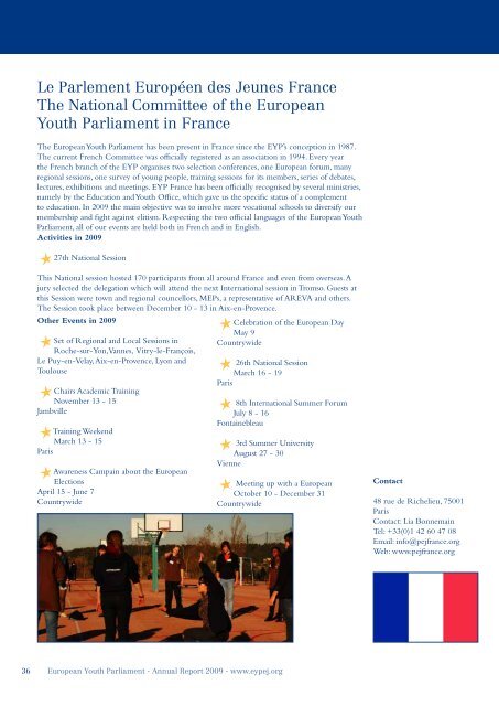 Annual Report 2009 - European Youth Parliament