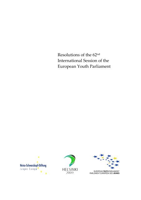 Resolutions booklet in English - European Youth Parliament