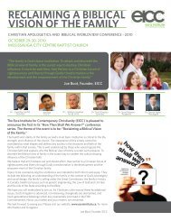 reclaiming a biblical vision of the family - Ezra Institute for ...