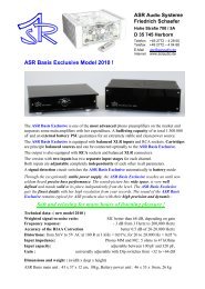 ASR Basis Exclusive Model 2010 - ASR Audio Systeme Friedrich ...