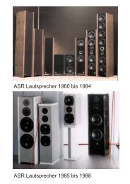 ASR Lautsprecher 1980 bis 1984 ASR Lautsprecher 1985 bis 1988