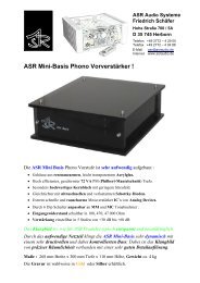 ASR Mini-Basis Phono Vorverstärker - ASR Audio Systeme Friedrich ...