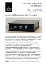 Der neue ASR Collector plus Akku Vorverstärker ! - ASR Audio ...