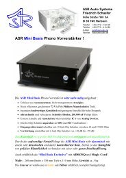 ASR Mini Basis Phono Vorverstärker - ASR Audio Systeme Friedrich ...
