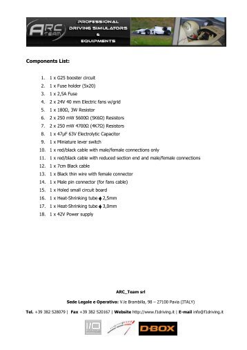 KIT G25 E Components List - ARC_Team