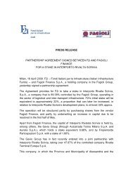 PRESS RELEASE PARTNERSHIP AGREEMENT ... - F2i SGR