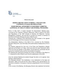 PRESS RELEASE GENERAL MEETING: ENTRY OF ... - F2I SGR