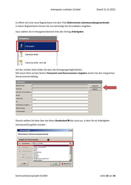 Leitfaden zur Registrierung und zum Abruf der ELStAM - Finanzamt