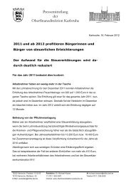 Pressemitteilung - Oberfinanzdirektion Karlsruhe