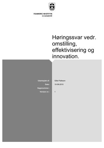 Høringssvar vedr. omstilling, effektivisering og innovation. - Faaborg ...