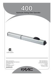 400 Hydraulic Swing Gate Operator - FAAC USA