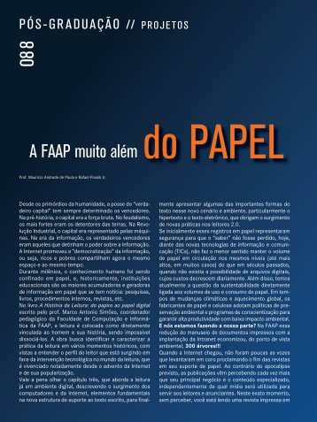 "A FAAP muito além do papel", Revista Qualimetria nº 203 - Julho ...