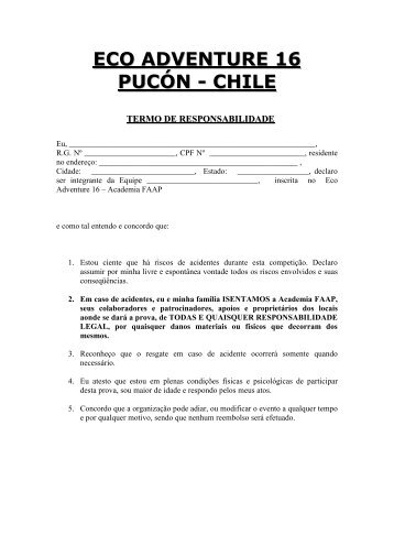 Termos de Responsabilidade - Faap