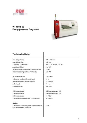 VP 1000-66 Dampfphasen-Lötsystem