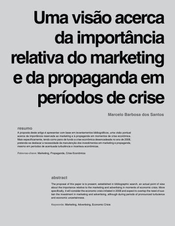 Uma visão acerca da importância relativa do marketing e da ... - Faap