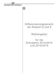 Angebot für den Differenzierungsbereich - Gymnasium Fabritianum