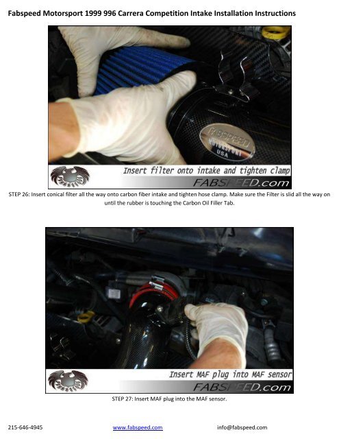 Fabspeed Motorsport 1999 996 Carrera Competition Intake ...