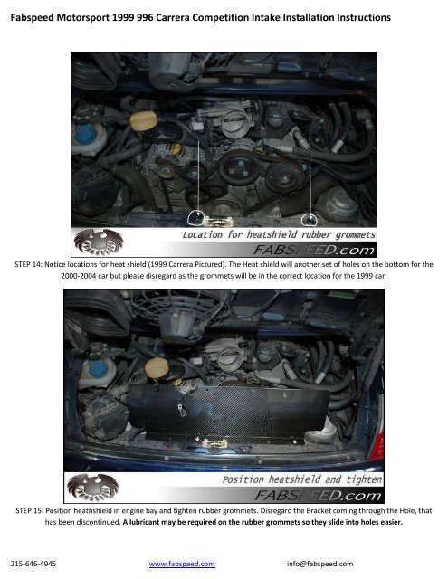 Fabspeed Motorsport 1999 996 Carrera Competition Intake ...