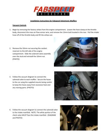 Installation instructions for Fabspeed Valvetronic Mufflers Vacuum ...