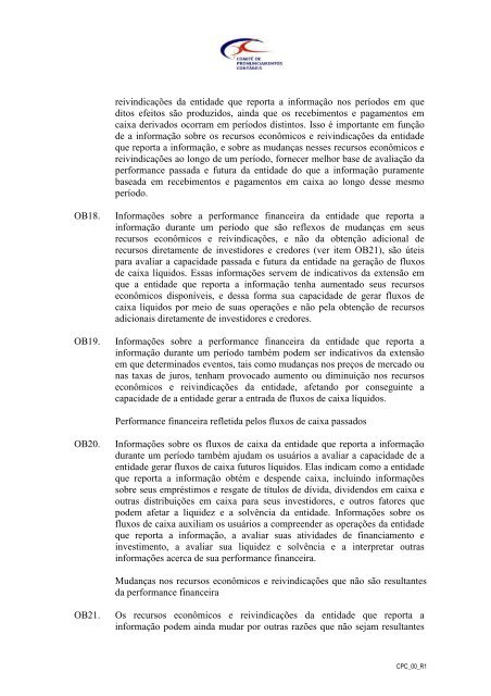 CPC 00 - Comitê de Pronunciamentos Contábeis