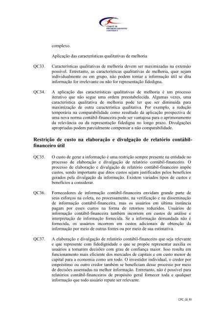 CPC 00 - Comitê de Pronunciamentos Contábeis