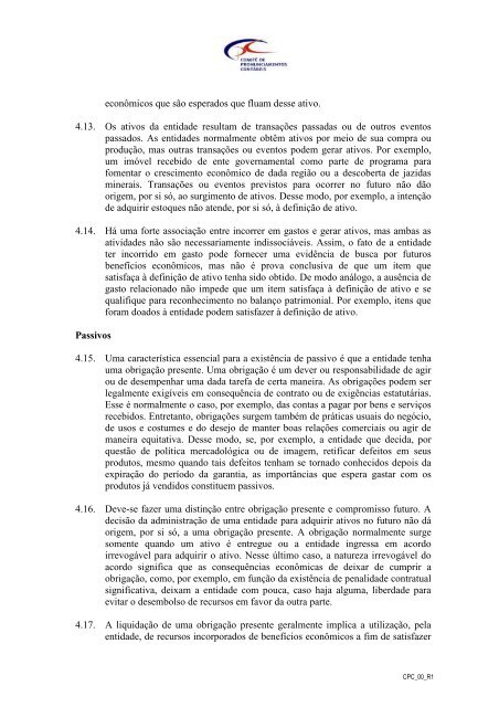 CPC 00 - Comitê de Pronunciamentos Contábeis