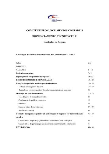 CPC 11 (pdf) - Comitê de Pronunciamentos Contábeis