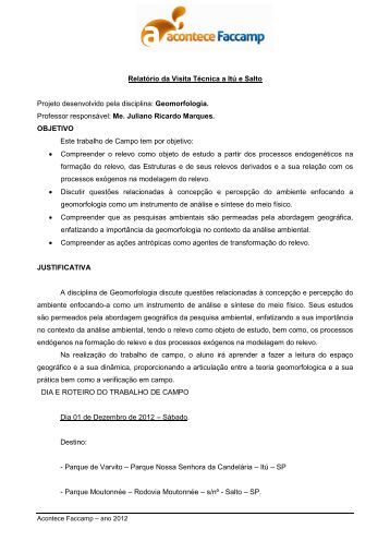 Relatorio visita tecnica abnt