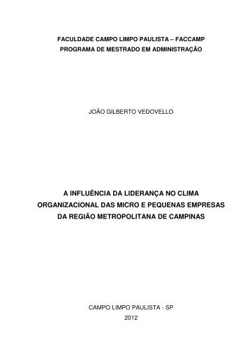 a influência da liderança no clima organizacional das ... - Faccamp