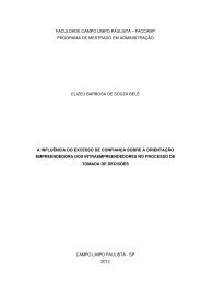 A influência do excesso de confiança no processo de ... - Faccamp