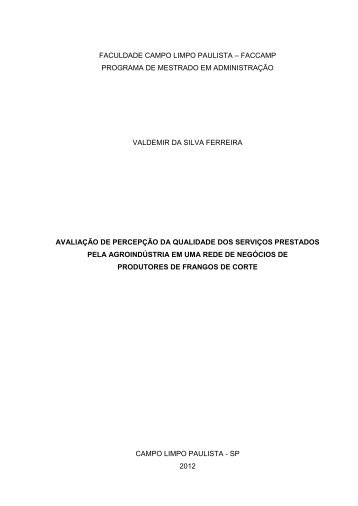 Avaliação de percepção da qualidade dos serviços ... - Faccamp